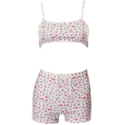 Underwear|Shorts*Boogzel Clothing Floral Ribbed Top & Shorts Set Pink