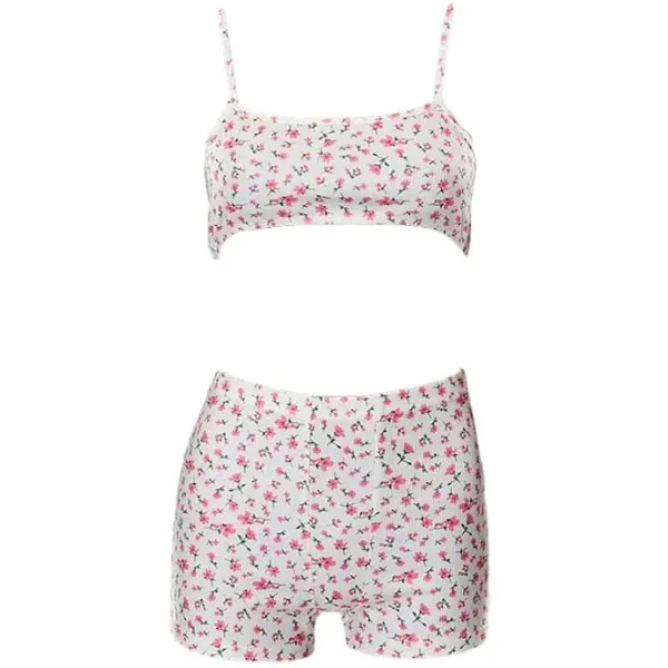 Underwear|Shorts*Boogzel Clothing Floral Ribbed Top & Shorts Set Pink