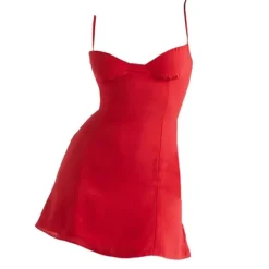 Dresses & Rompers*Boogzel Clothing Florence Satin Mini Dress Red