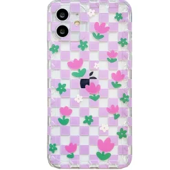 Iphone Cases*Boogzel Clothing Flower Checker iPhone Case Purple