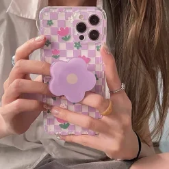 Iphone Cases*Boogzel Clothing Flower Checker iPhone Case Purple