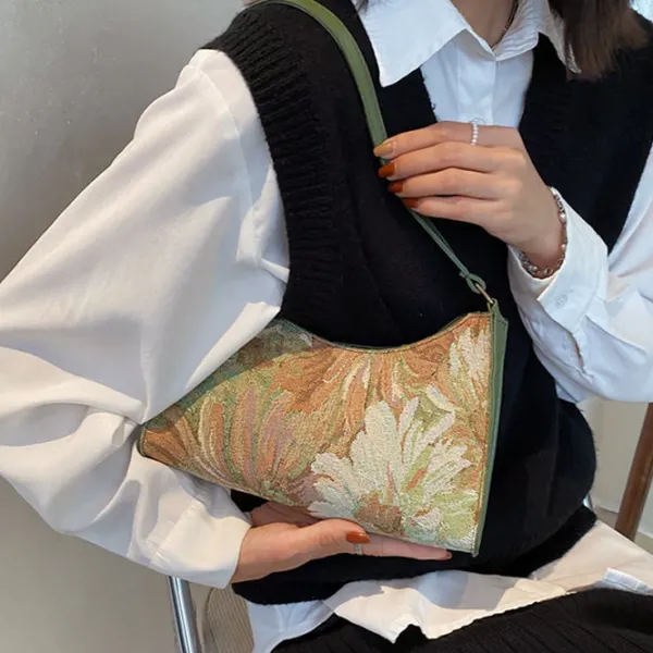 Bags & Purses*Boogzel Clothing Flower Oil Painting Baguette Bag