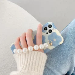 Iphone Cases*Boogzel Clothing Flower Pearl Chain iPhone Case Blue