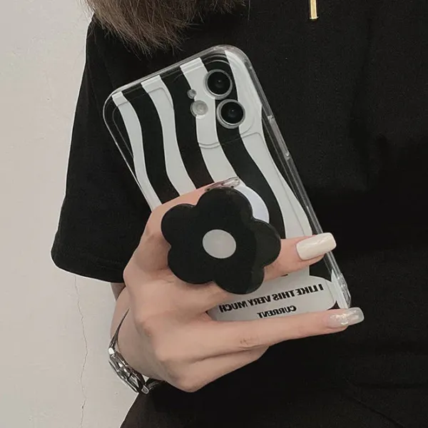 Iphone Cases*Boogzel Clothing Flower Waves iPhone Case Black/white