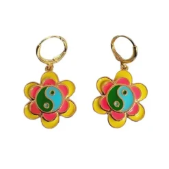 Earrings*Boogzel Clothing Flower Yin Yang Earrings