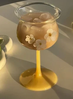 Aesthetic Kitchen|Aesthetic Room Decor*Boogzel Clothing Flower-Designed Asymmetric Aesthetic Glass