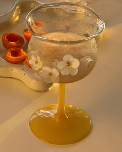 Aesthetic Kitchen|Aesthetic Room Decor*Boogzel Clothing Flower-Designed Asymmetric Aesthetic Glass