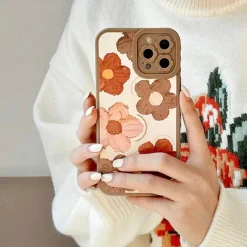 Iphone Cases*Boogzel Clothing Flowers Brown iPhone Case