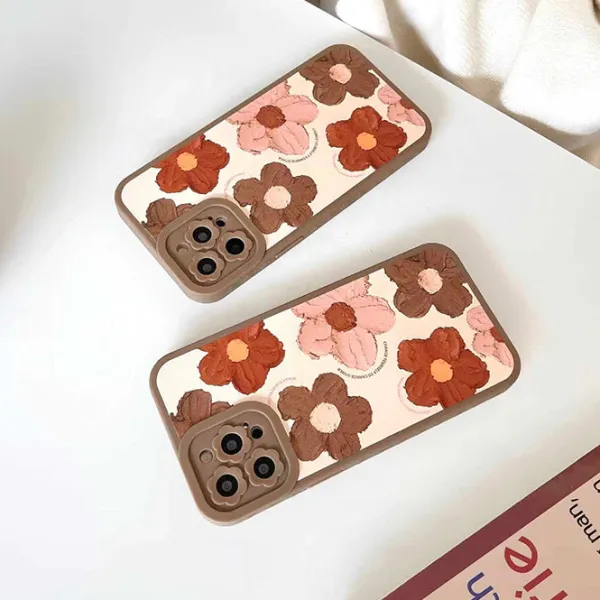 Iphone Cases*Boogzel Clothing Flowers Brown iPhone Case