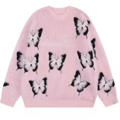 Sweaters*Boogzel Clothing Fluffy Butterfly Sweater