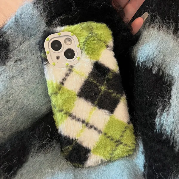 Iphone Cases*Boogzel Clothing Fluffy Argyle iPhone Case Green