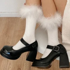 Socks*Boogzel Clothing Fluffy High Knee Socks