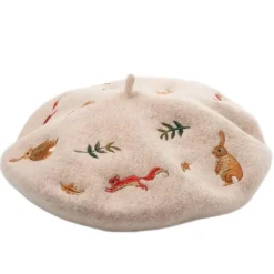 Hats*Boogzel Clothing Forest Embroidered Beret