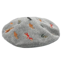 Hats*Boogzel Clothing Forest Embroidered Beret