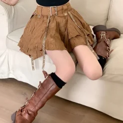 Skirts*Boogzel Clothing Forest Fairy Mini Skirt in Brown