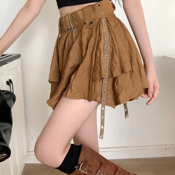 Skirts*Boogzel Clothing Forest Fairy Mini Skirt in Brown