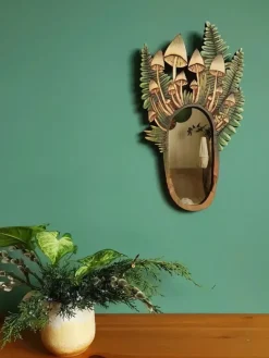Aesthetic Mirrors|Aesthetic Room Decor*Boogzel Clothing Forest Mushroom Wooden Mirror