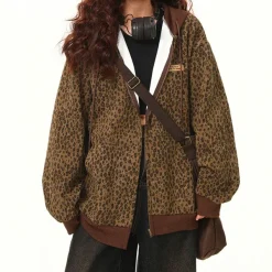 Hoodies*Boogzel Clothing Found Leopard Oversized Hoodie Brown