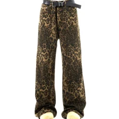 Jeans*Boogzel Clothing Found Leopard Wide-Leg Jeans Brown