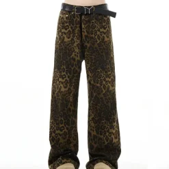 Jeans*Boogzel Clothing Found Leopard Wide-Leg Jeans Brown