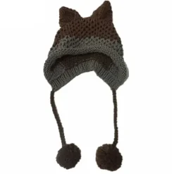 Hats*Boogzel Clothing Fox Ears Crochet Hat Brown/grey