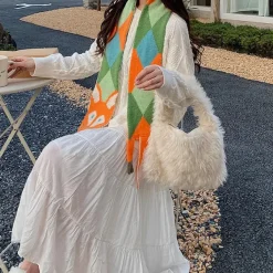 Other*Boogzel Clothing Fox Knitted Scarf Multi