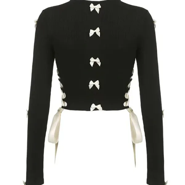 Crop Tops|Long Sleeve Tops*Boogzel Clothing French Maid Cut Out Long Sleeve Top Black