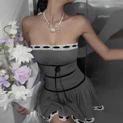 Dresses & Rompers*Boogzel Clothing French Maid Dress Grey