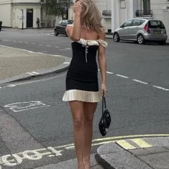 Dresses & Rompers*Boogzel Clothing French Maid Mini Dress Black/beige