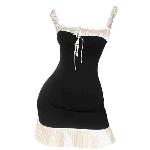 Dresses & Rompers*Boogzel Clothing French Maid Mini Dress Black/beige