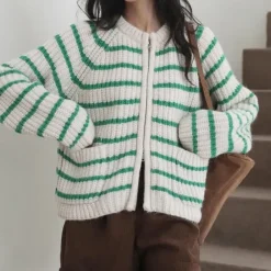 Striped Sweaters|Knit Cardigans*Boogzel Clothing French Mood Striped Cardigan