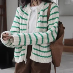 Striped Sweaters|Knit Cardigans*Boogzel Clothing French Mood Striped Cardigan