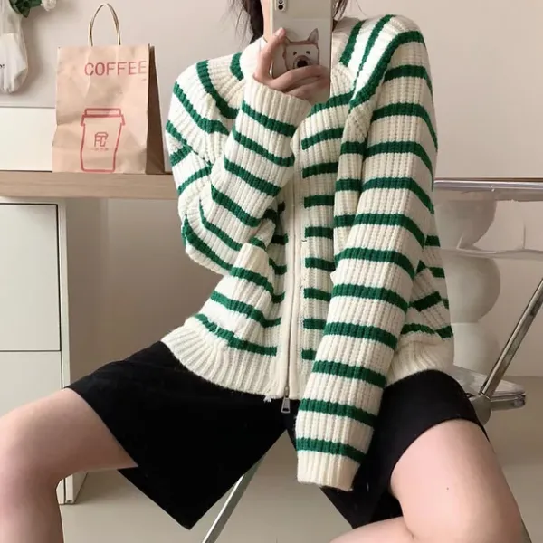 Striped Sweaters|Knit Cardigans*Boogzel Clothing French Mood Striped Cardigan