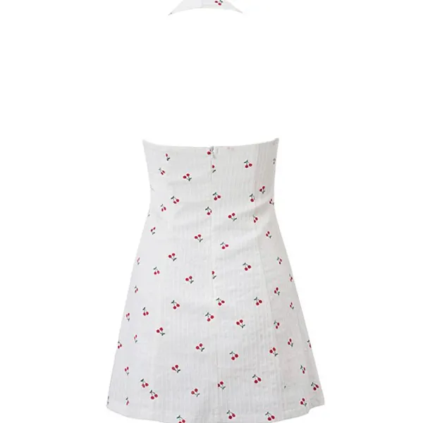 Dresses & Rompers*Boogzel Clothing French Summer Cherry Halter Dress White/red
