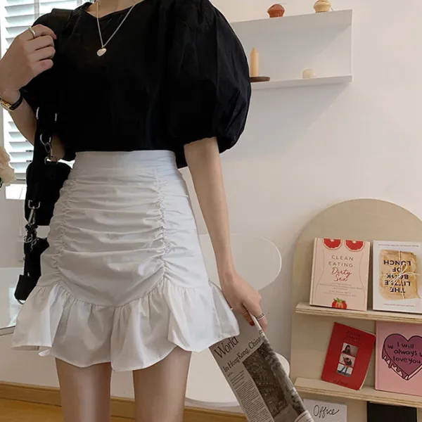 Skirts*Boogzel Clothing French Summer Ruched Mini Skirt