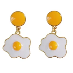 Earrings*Boogzel Clothing Fried Egg Earrings Yellow/white