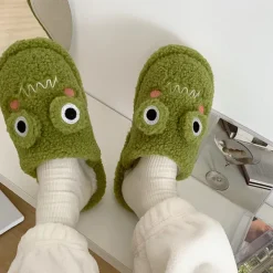 Mad*Boogzel Clothing Frog Fuzzy Slippers