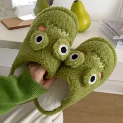 Mad*Boogzel Clothing Frog Fuzzy Slippers