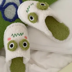 Mad*Boogzel Clothing Frog Fuzzy Slippers