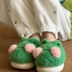 Mad*Boogzel Clothing Frog Slippers Green