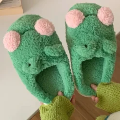 Mad*Boogzel Clothing Frog Slippers Green