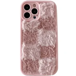 Iphone Cases*Boogzel Clothing Fuzzy Checkered iPhone Case Pink