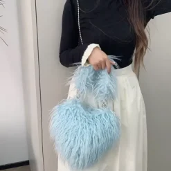 Bags & Purses*Boogzel Clothing Fuzzy Heart Shaped Bag