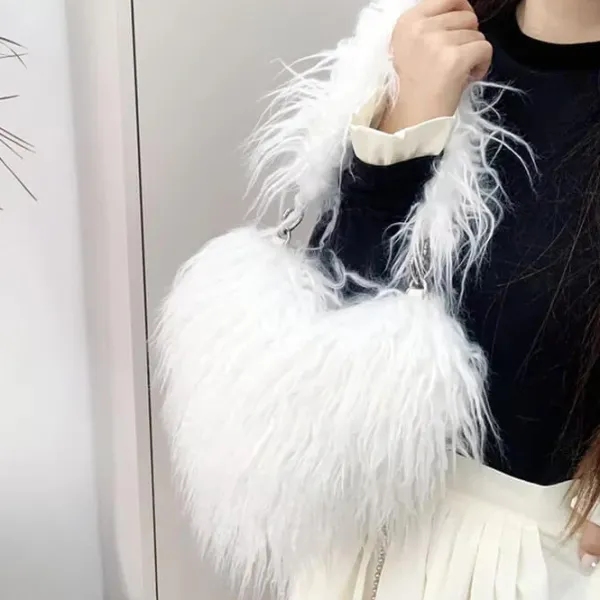 Bags & Purses*Boogzel Clothing Fuzzy Heart Shaped Bag