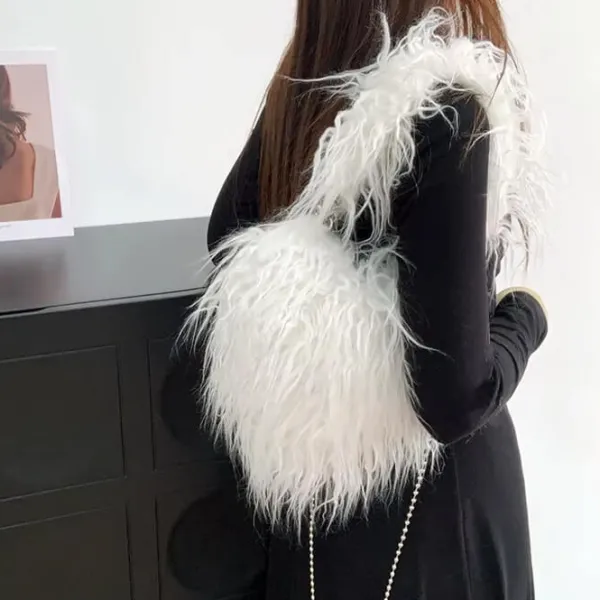 Bags & Purses*Boogzel Clothing Fuzzy Heart Shaped Bag