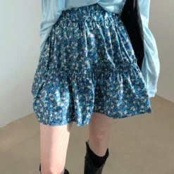 Skirts*Boogzel Clothing Garden Party Mini Skirt Blue