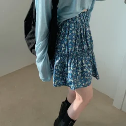 Skirts*Boogzel Clothing Garden Party Mini Skirt Blue