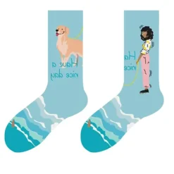 Socks*Boogzel Clothing Girl with Dog Socks Blue
