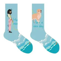 Socks*Boogzel Clothing Girl with Dog Socks Blue