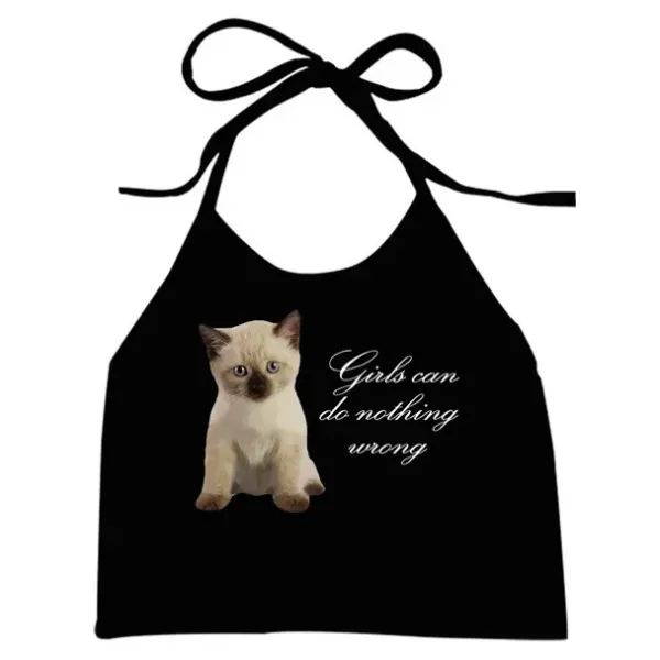Y2K Tops|Crop Tops*Boogzel Clothing Girls Can Do Nothing Wrong Halter Top